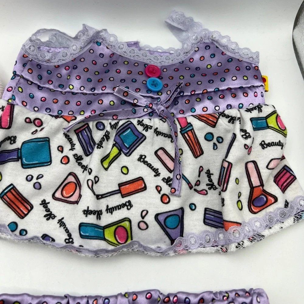Build A Bear Pajama Outfit Cosmetic Print Bunny Slippers